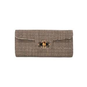 NEW BC HANDBAGS women's bamboo buckle clutch in chocolate